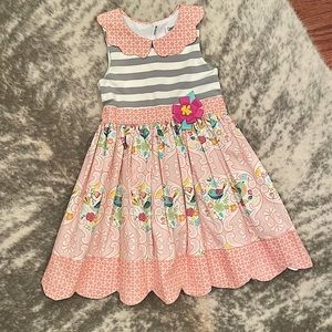 Girls Ruffle Tie Back Dress